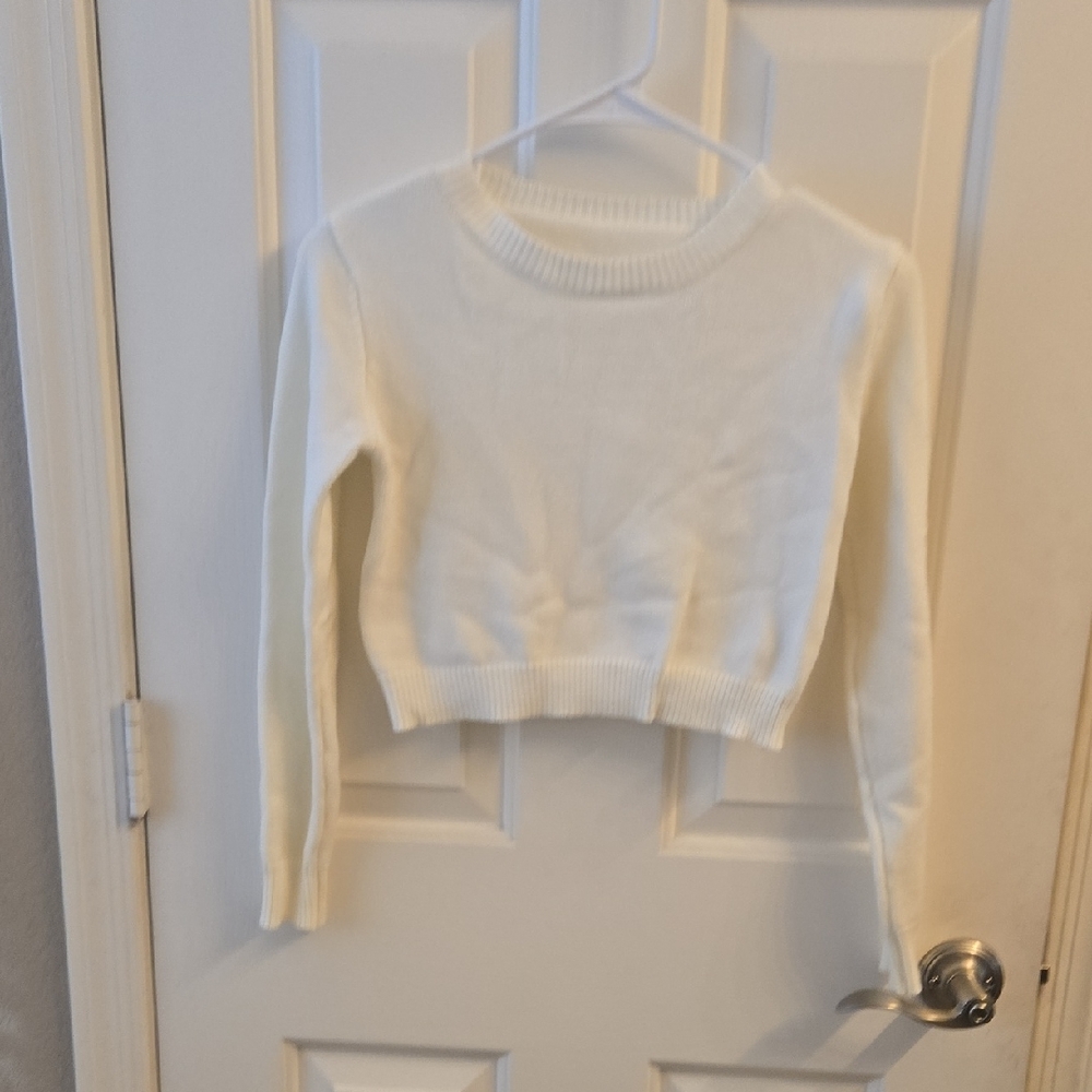 White Cropped Sweater